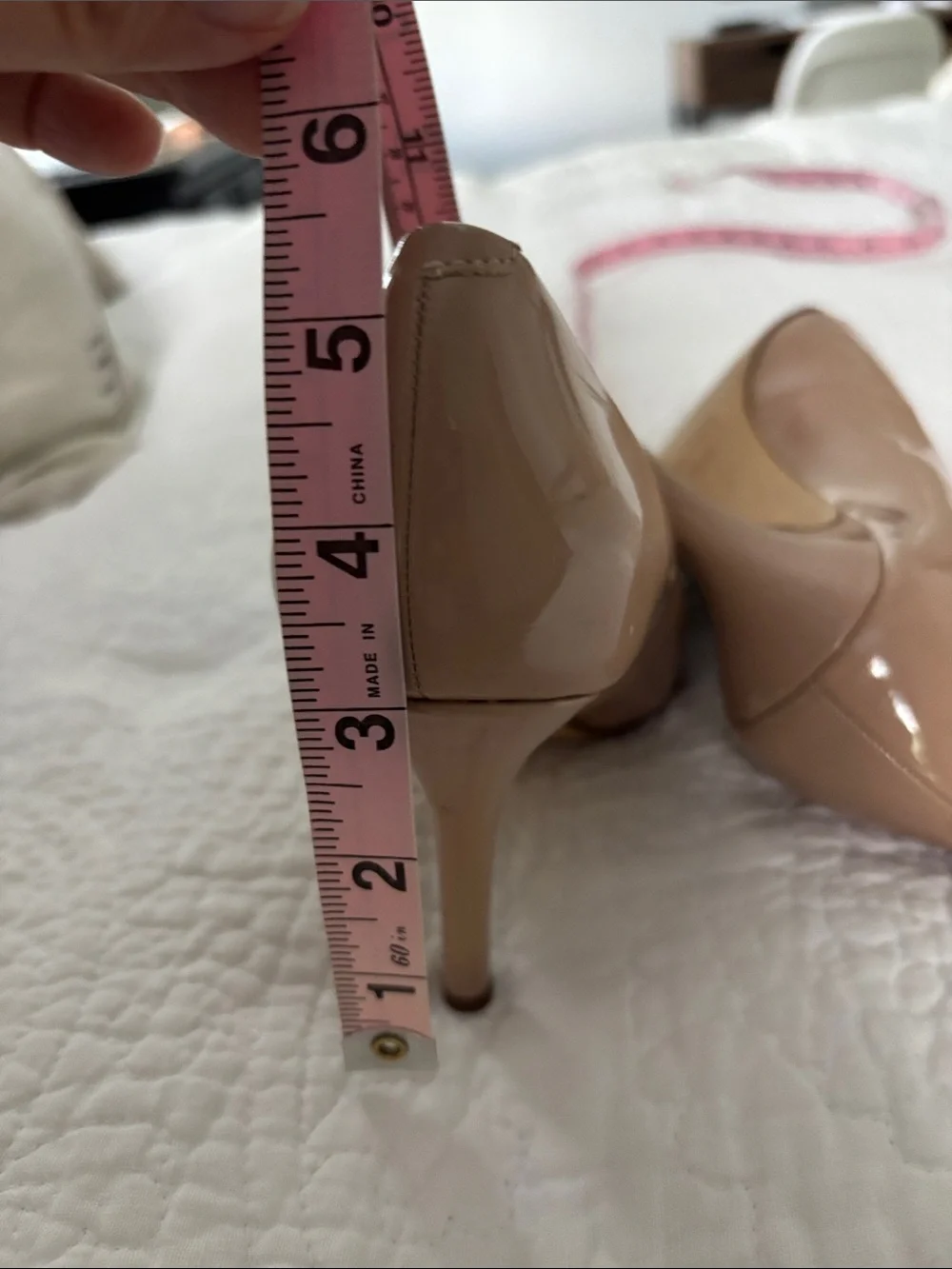Nine West 6.5 Fresh Pointy Toe Pumps in Antique Taupe Patent Stiletto High Heel
